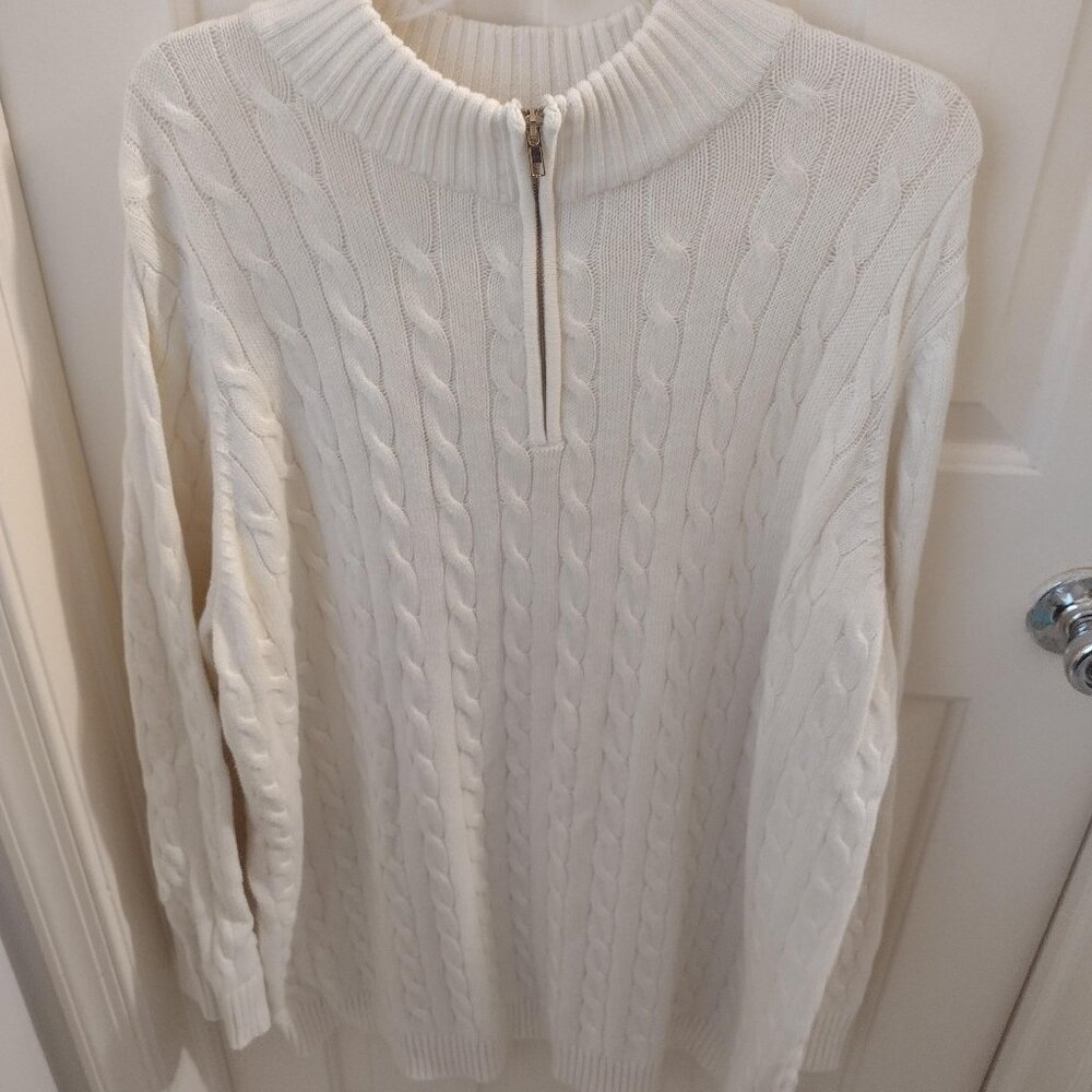 Woman Within 26-28 tunic sweater - off-white